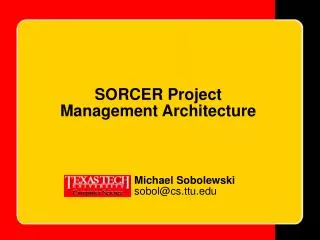 SORCER Project Management Architecture