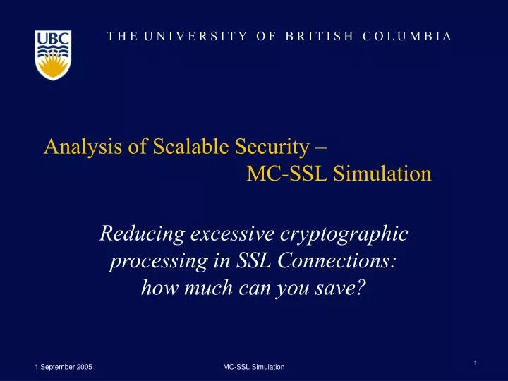 analysis of scalable security mc ssl simulation