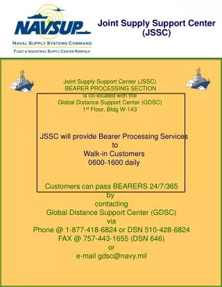Joint Supply Support Center (JSSC)