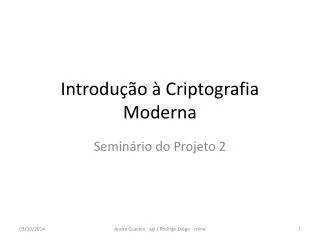 introdu o criptografia moderna