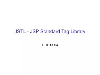 jstl jsp standard tag library