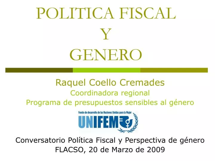 politica fiscal y genero