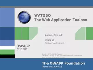 watobo the web application toolbox