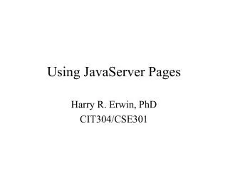 Using JavaServer Pages