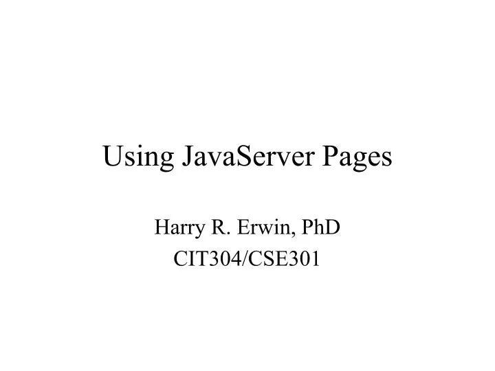 using javaserver pages