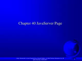 Chapter 40 JavaServer Page