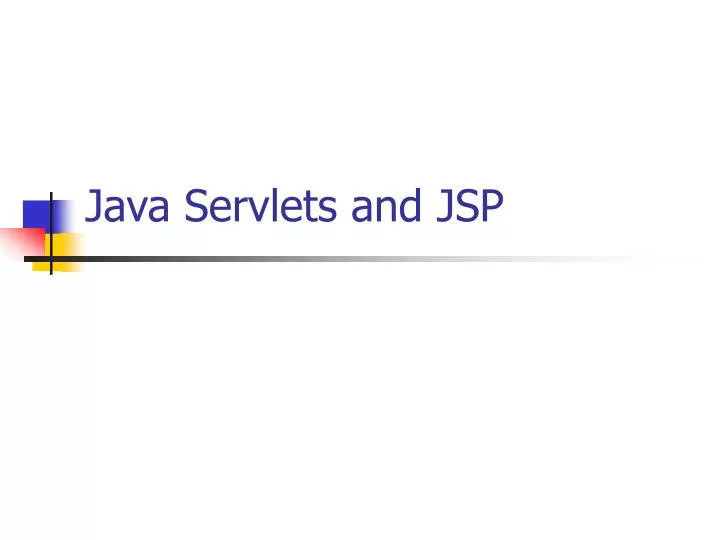 java servlets and jsp