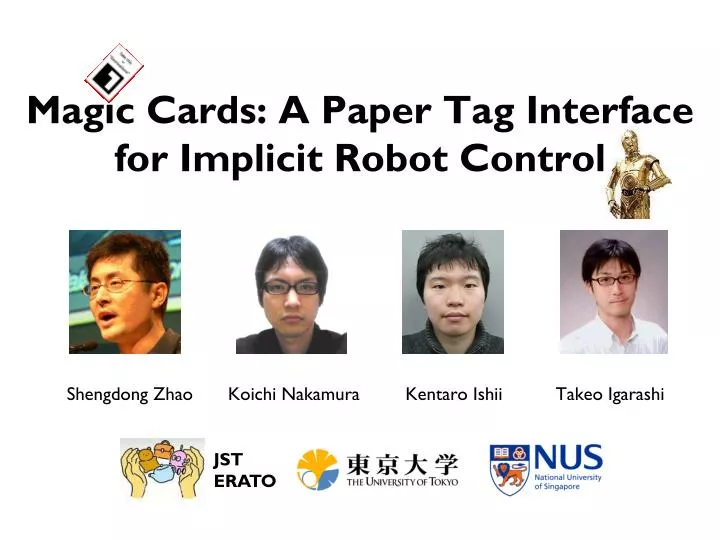 magic cards a paper tag interface for implicit robot control