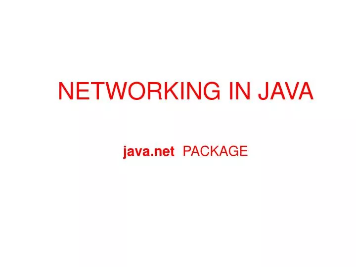 networking in java java net package