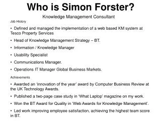 Who is Simon Forster?