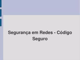 seguran a em redes c digo seguro