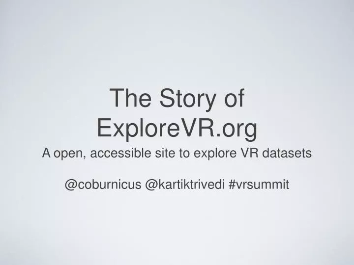 the story of explorevr org