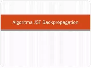 algoritma jst backpropagation
