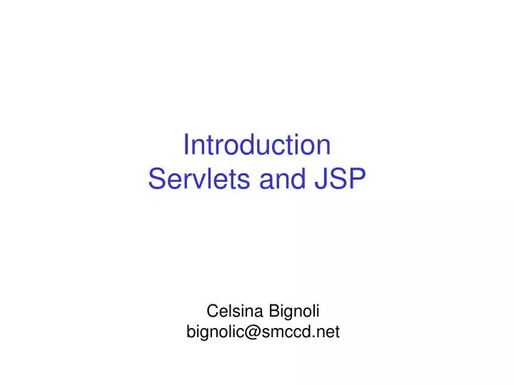 introduction servlets and jsp