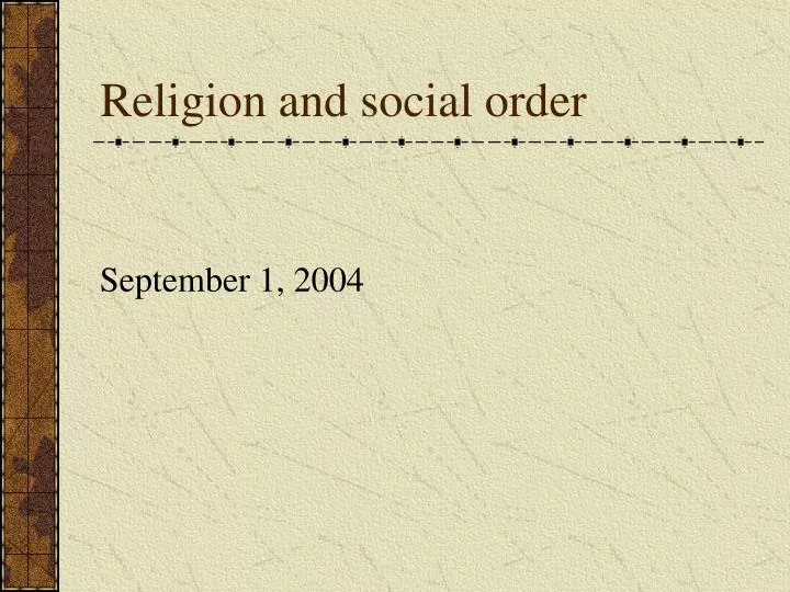 religion and social order