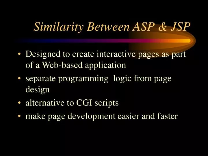 similarity between asp jsp