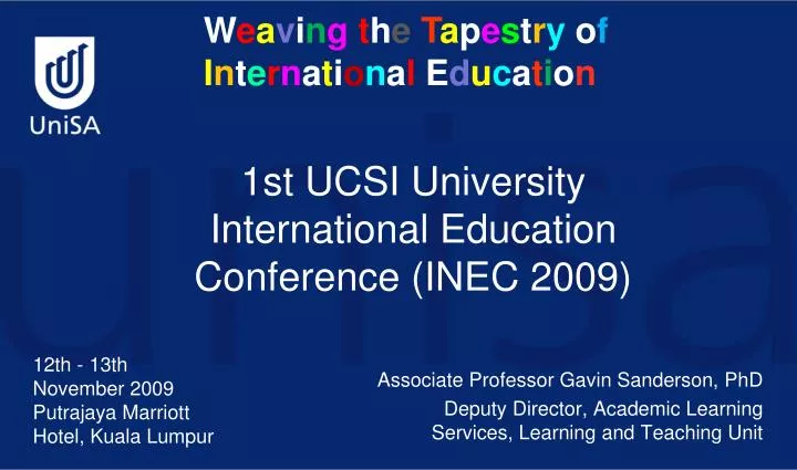 1st ucsi university international education conference inec 2009