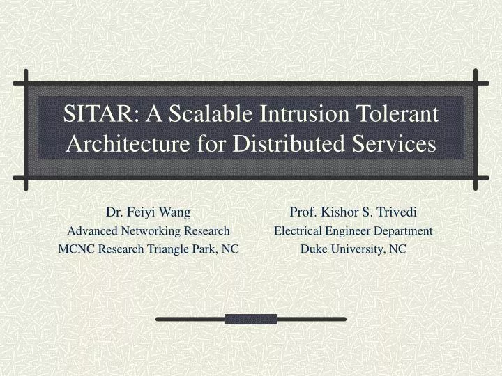 sitar a scalable intrusion tolerant architecture for distributed services