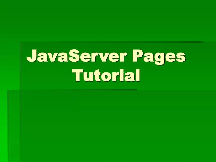javaserver pages tutorial