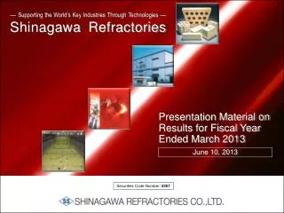 Presentation Material on Results for Fiscal Year Ended March 2013