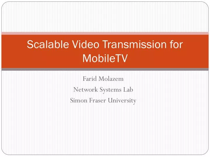 scalable video transmission for mobiletv