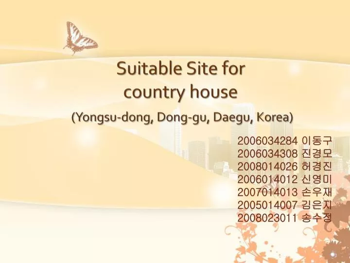suitable site for country house yongsu dong dong gu daegu korea