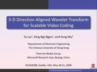 3-D Direction Aligned Wavelet Transform for Scalable Video Coding