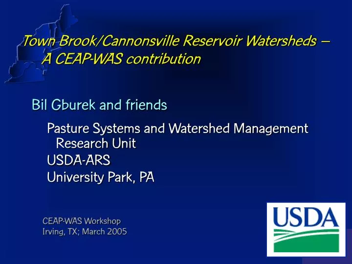 town brook cannonsville reservoir watersheds a ceap was contribution
