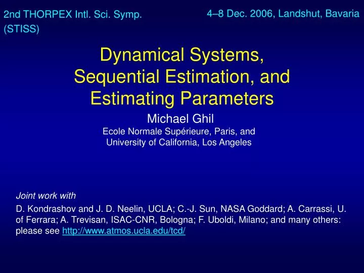 dynamical systems sequential estimation and estimating parameters