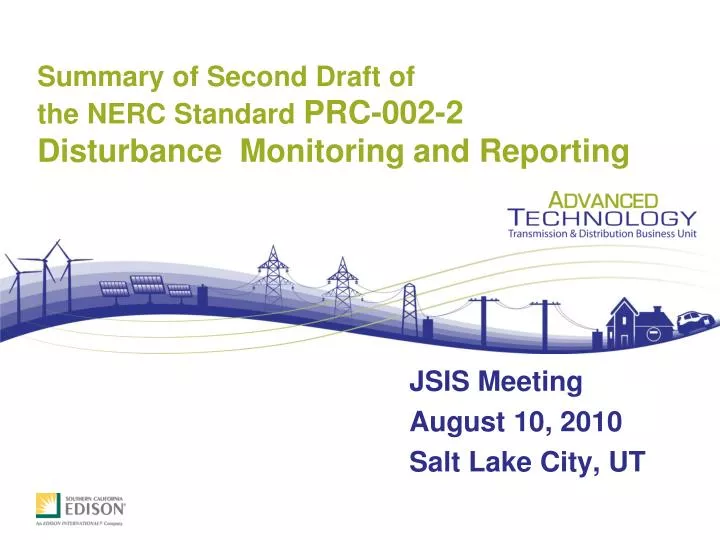 summary of second draft of the nerc standard prc 002 2 disturbance monitoring and reporting