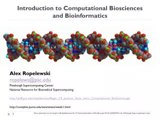 Introduction to Computational Biosciences and Bioinformatics