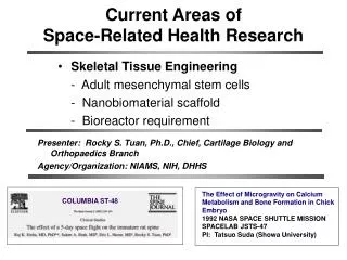 Current Areas of Space-Related Health Research