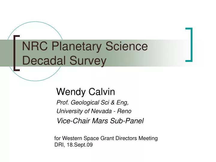 nrc planetary science decadal survey