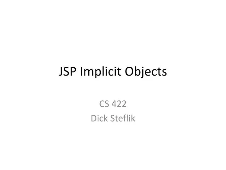 jsp implicit objects