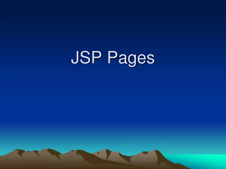 jsp pages