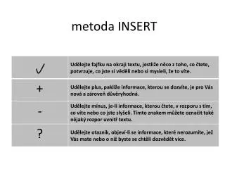 m etoda insert