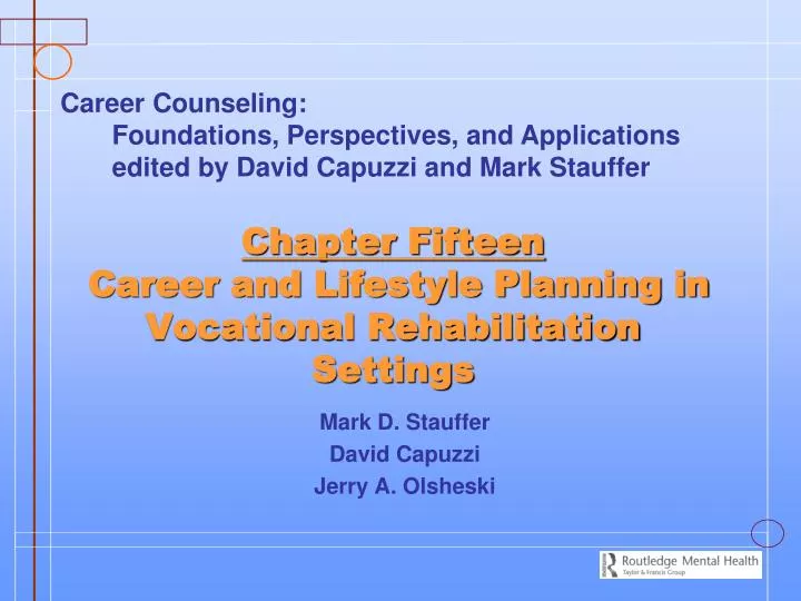 chapter fifteen career and lifestyle planning in vocational rehabilitation settings