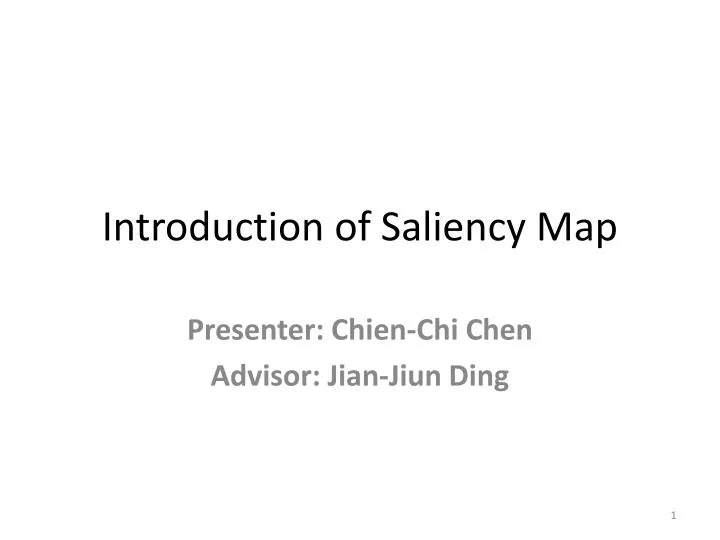 introduction of saliency map