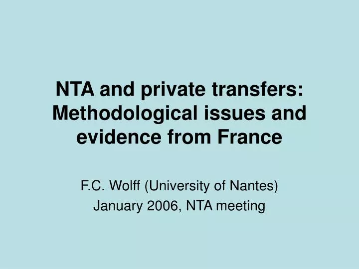 nta and private transfers methodological issues and evidence from france