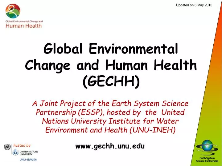 global environmental change and human health gechh