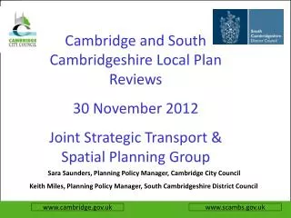 Sara Saunders, Planning Policy Manager, Cambridge City Council
