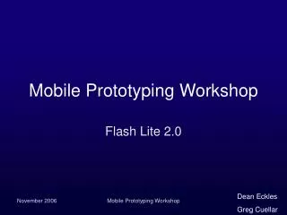 Mobile Prototyping Workshop