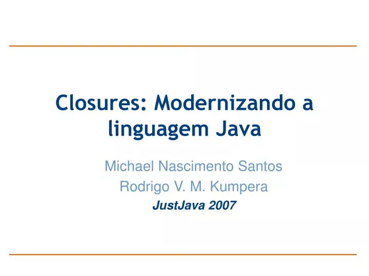 michael nascimento santos rodrigo v m kumpera justjava 2007