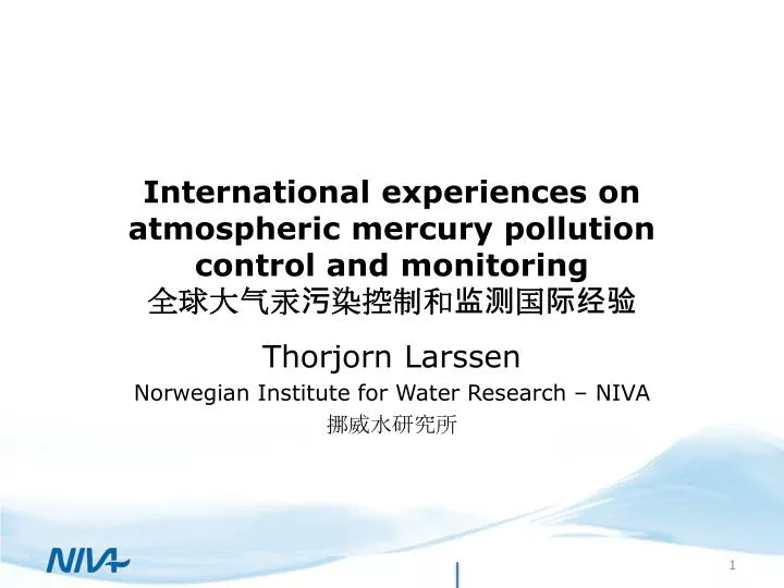 international experiences on atmospheric mercury pollution control and monitoring