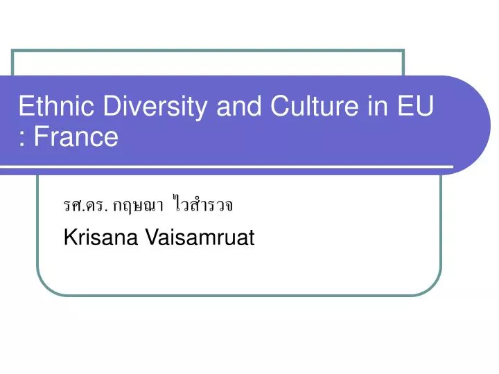 ethnic diversity and culture in eu france
