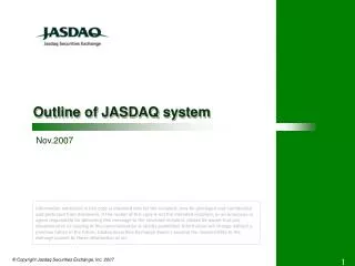 Outline of JASDAQ system