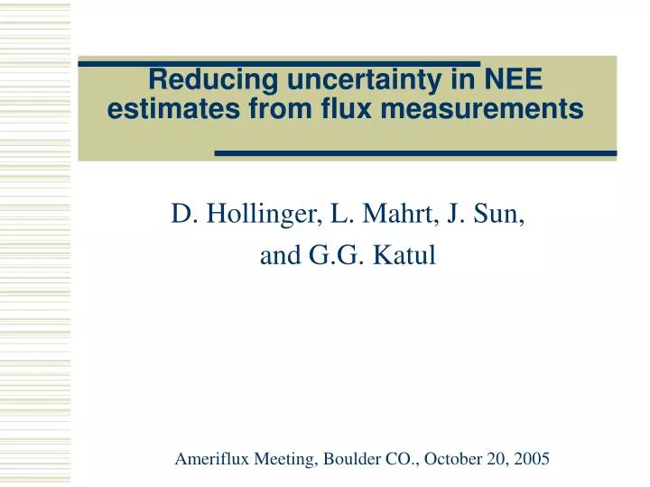 reducing uncertainty in nee estimates from flux measurements