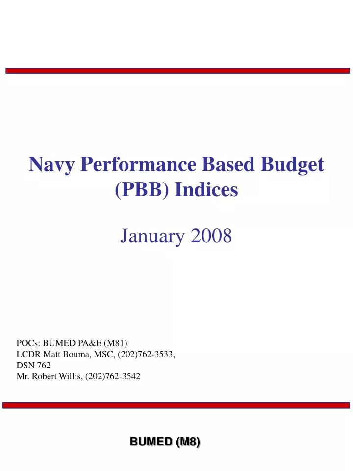 navy performance based budget pbb indices