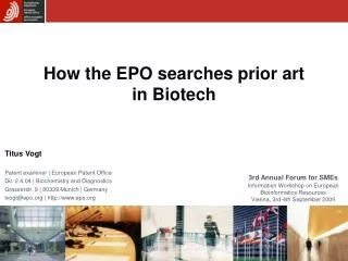 How the EPO searches prior art in Biotech