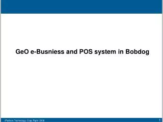 GeO e-Busniess and POS system in Bobdog